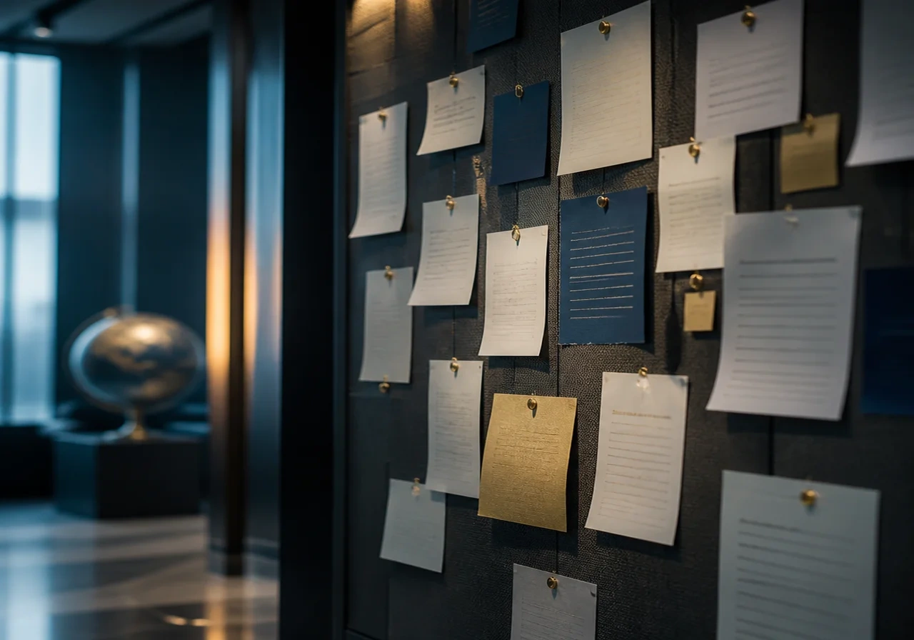 A close-up of a job posting board with various hiring notices, representing the labor market.